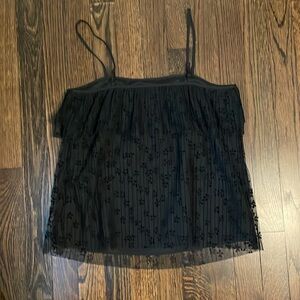 J crew off the shoulder black lace top women’s size XXS